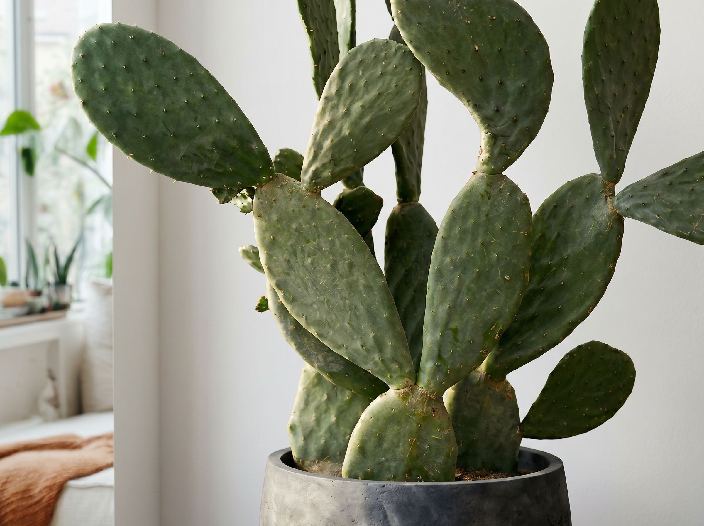 Cactus Opuntia bladstructuur close-up