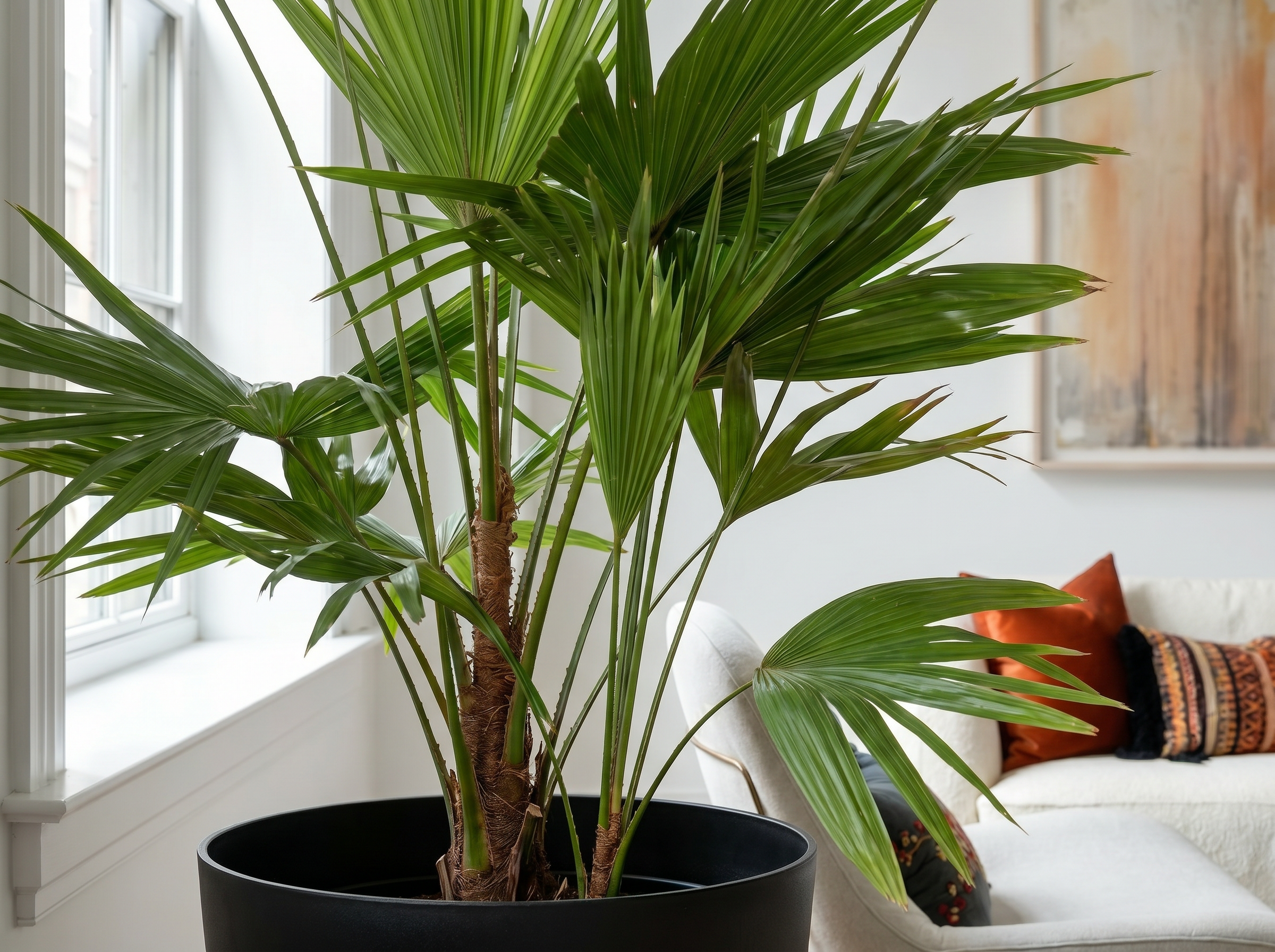 Livistona Chinensis bladstructuur close-up