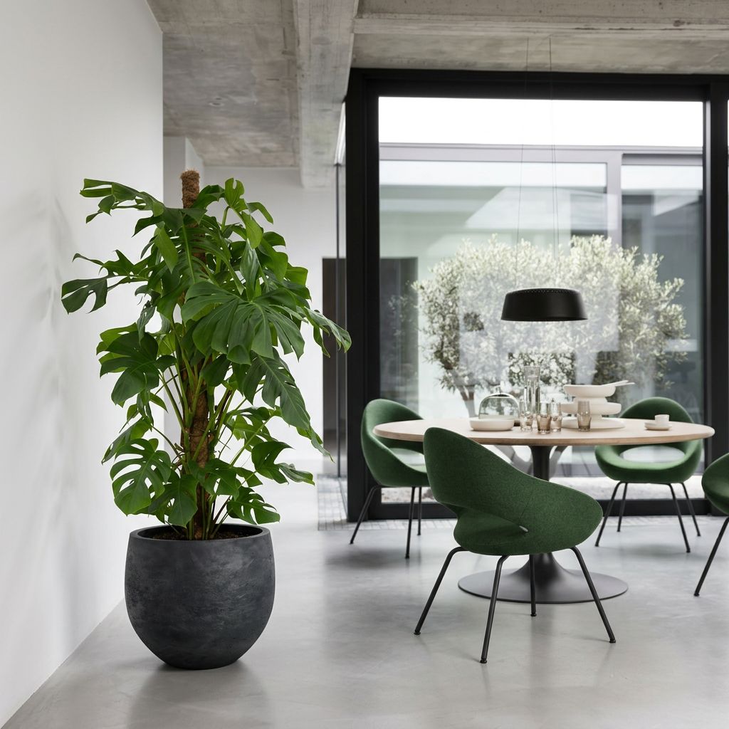 Monstera Deliciosa XL gatenplant xl 105–140 cm in mat keramische pot