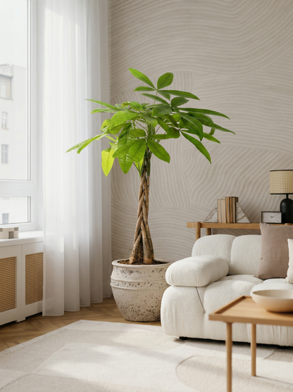 Pachira Aquatica geluksboom 19–200 cm in mat keramische pot