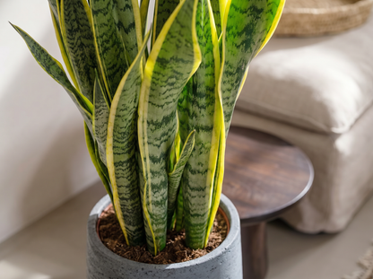 Sansevieria Trifasciata Laurentii bladstructuur close-up